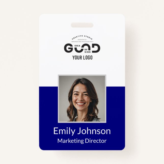 Azul Marinho | Crachá de Segurança da Empresa para (Frente)