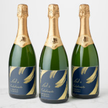 Azul Marinho Dourado Chic Elegante Champanhe