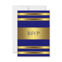 Azul Marinho Dourado RSVP