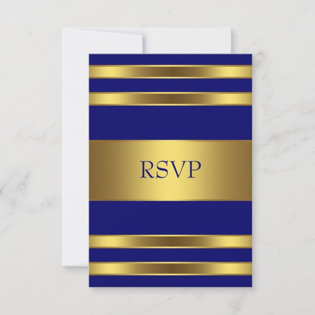 Azul Marinho Dourado RSVP (Frente)