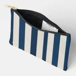 Azul Marinho e Creme Listra Vertical Sem Costura
