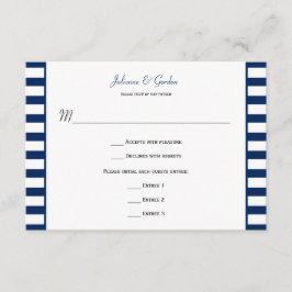 Azul Marinho Listras Brancas Tema Náutico RSVP