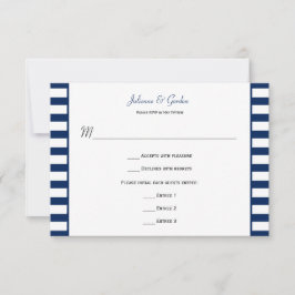 Azul Marinho Listras Brancas Tema Náutico RSVP