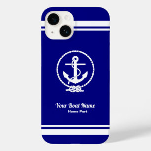 Azul Marinho náutico coroa e âncora