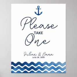 Azul Marinho náutico Por favor, tome um impressão