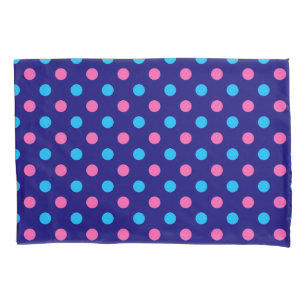 Azul Marinho Rosa Ciano Padrão de Bolinhas