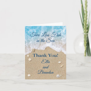 Azul - menos dois peixes no Cartões de agradecimen