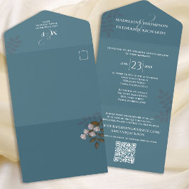 Azul minimalista moderno | RSVP de Código QR