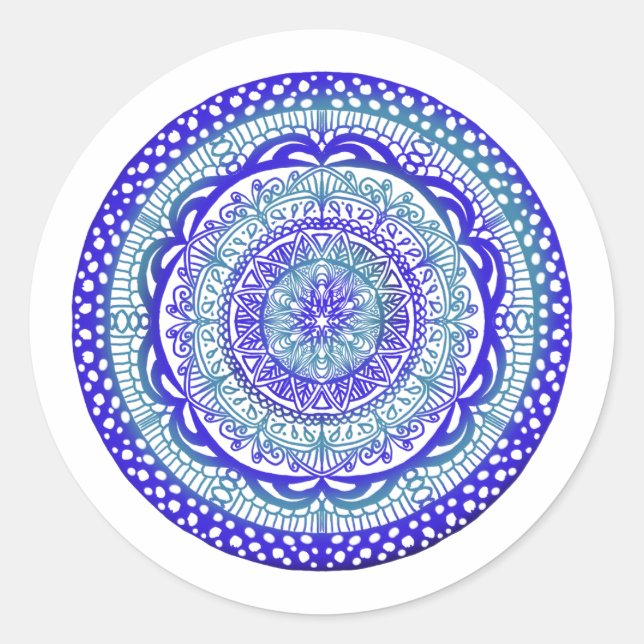 Azul místico, adesivos Mandala (Frente)