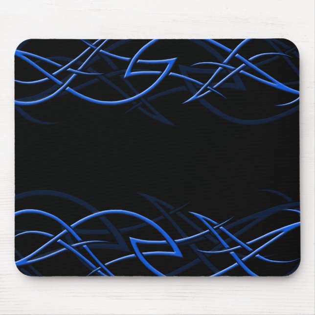 Azul na "elegância preta" Mousepad (Frente)