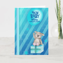 Azul novo do cartão do Koala de Keddy do bebé