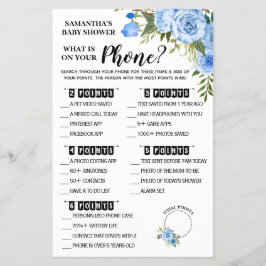 Azul O que está no Cartão de Jogo de Chuveiro Bilí