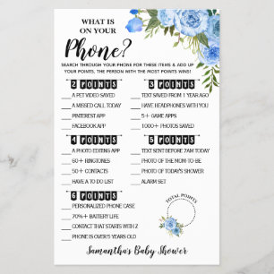 Azul O que há no seu cartão de Chá de fraldas