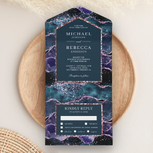 Azul Oceano Glitter Roxo Ágata Mármore Casamento