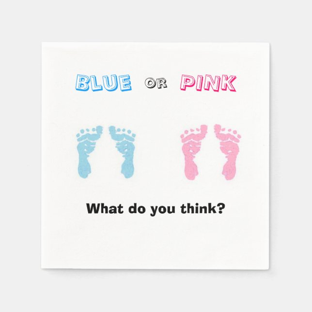 "Azul ou Rosa?" Guardanapos de Papel (Frente)