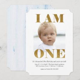 Azul Pálido Moderno + Convites ao primeiro anivers