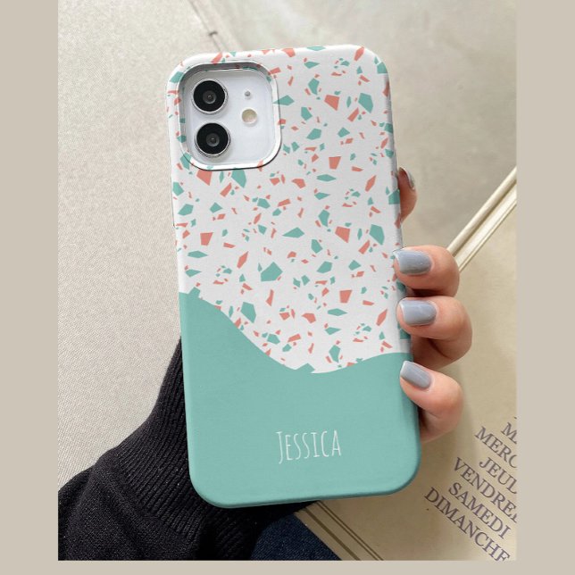 Azul Pastel e Rosa Personalizado com Padrão Terraz (Criador carregado)