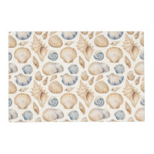 AZUL PASTEL & MARROM TROPICAL CONCHAS