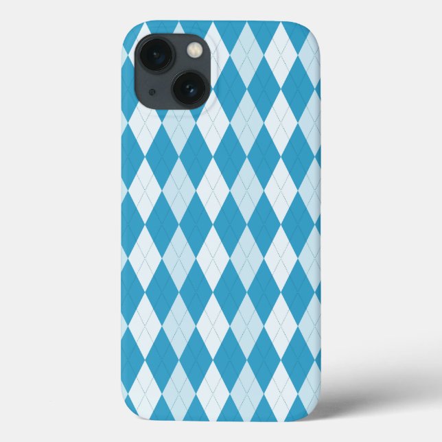 Azul Pavão Argyle Forma de Diamante Pequeno (Verso)