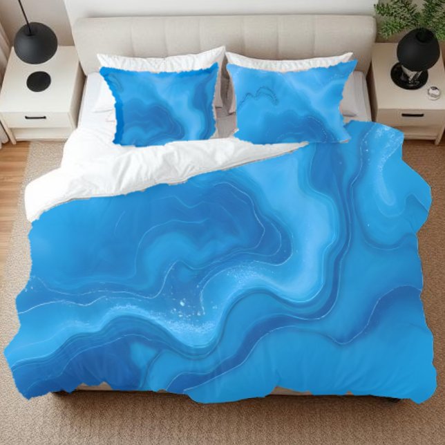 Azul-pedra-lunar (Moonstone Blue-bedding pillow case and duvet cover)