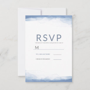 Azul Poeira de Milho Água-forte Casamento RSVP