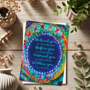 Azul Por Trás Do Cartão De Intenção De Graduação