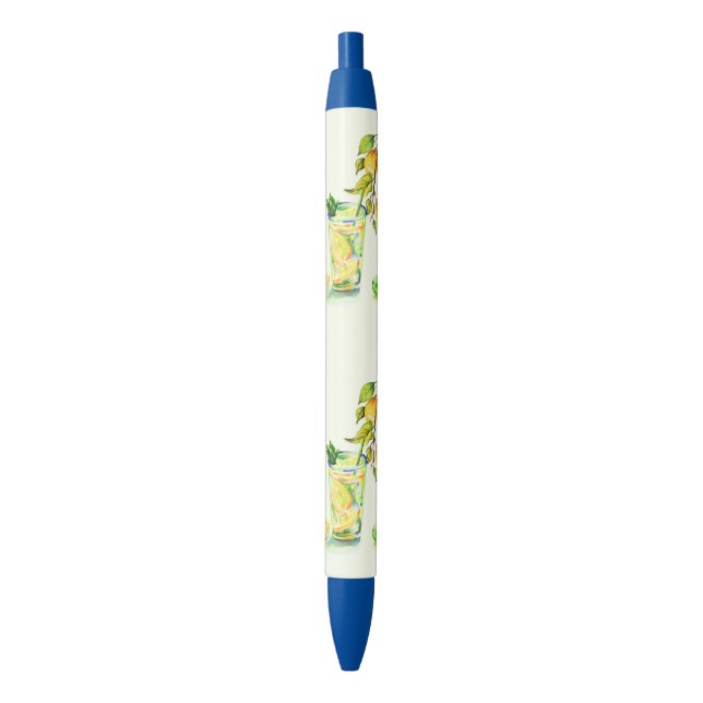 Azul Presente de Caneta engraçada com limão Legal (Frente Vertical)