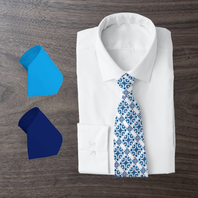 Azul Puro – combina com Gravata de Arte Folclórica (Criador carregado)