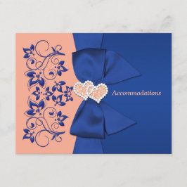 Azul Real, Floral de Pêssego, Cartão de Envio com