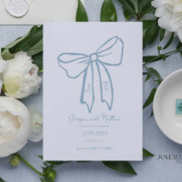 Azul Retroativo Único Salvar a Data Convite