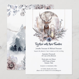 Azul-roxa-rosa floresta assada noite convite à lu