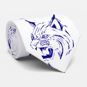 Azul selvagem/branco da gravata da mascote da