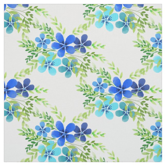 Azul sem fim Esqueça-me Não Flores Tecido (Modelo)