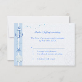 Azul-Starfish & Anchor Náutico Casamento RSVP