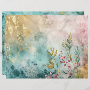 Azul Teal Aquamarine Sea Sea Ocean Scrapbook Paper