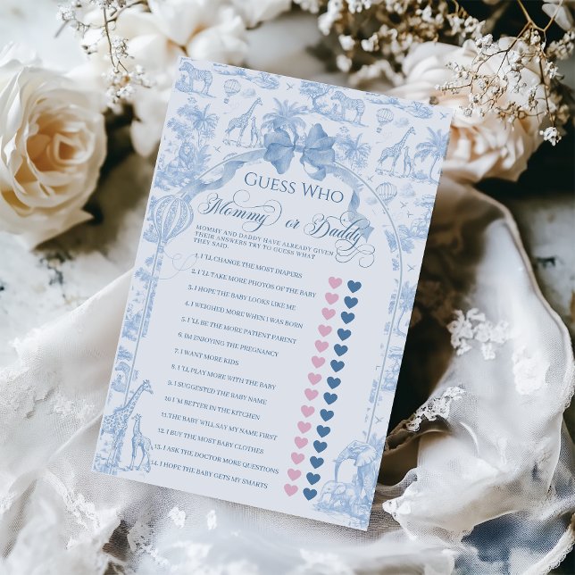 Azul Toile Safari Animal Baby Mãe ou Jogo de Pai (Criador carregado)