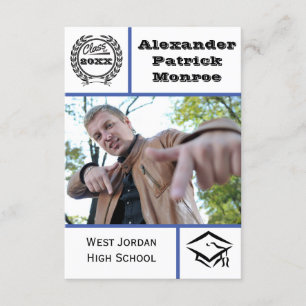 Azul Tradicional - Convite para Graduação 3x5