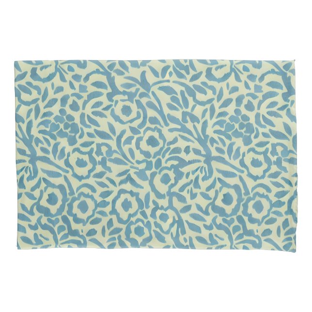 Azul Turquesa Elegante e Floral Abstrato Verde (Frente)