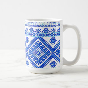 Azul ucraniano da caneca clássica no ponto