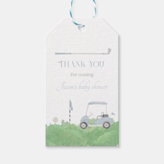 Azul, vamos empatar Golf - etiqueta de presente de (Frente)