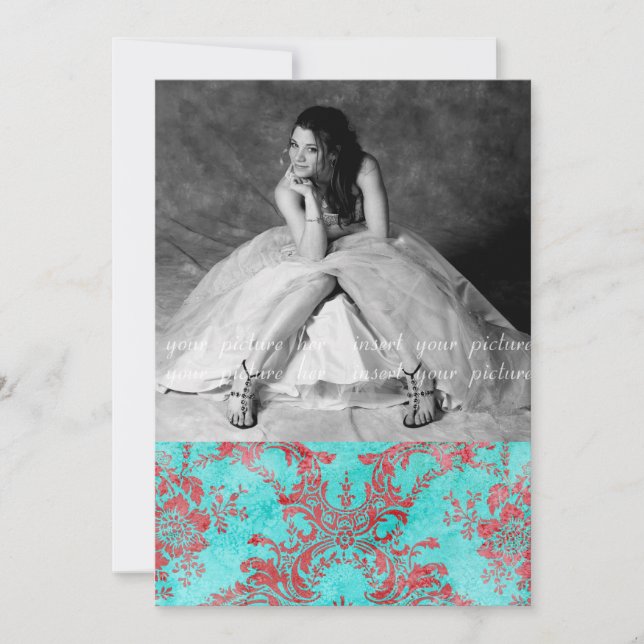 Azul vermelho do cartão com fotos do partido do (Frente)