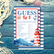 Azul Vermelho Náutico Ahoy adivinha o jogo do preç