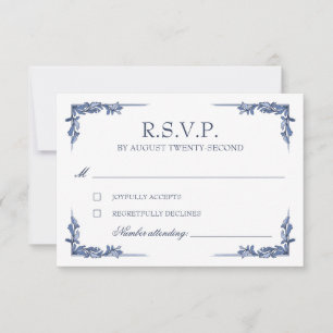 Azul Vintage Crista Monograma RSVP