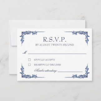 Azul Vintage Crista Monograma RSVP