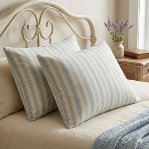 Azul Vintage e Listras Creme País Francês