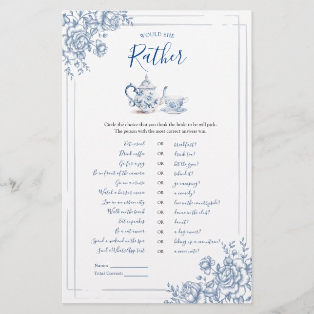 Azul, Vitoriano Garden Bridal Tea Ela Teria Prefer (Frente)