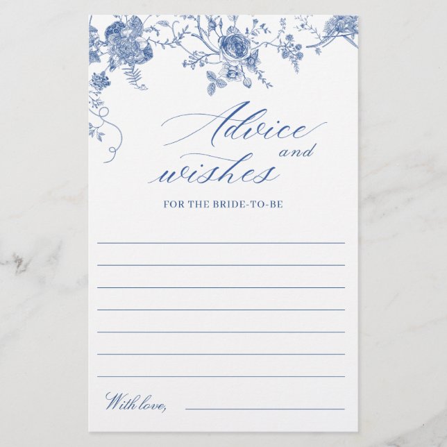 Azul vitoriano herbáceo e cartão de aconselhamento (Frente)