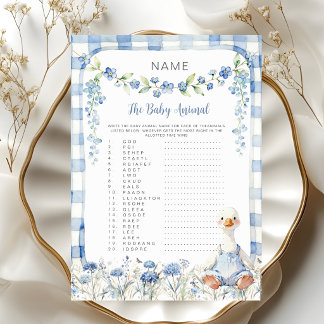 Azul Xadrez Floral Silly Goose Bebê Animal
