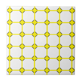 Azulejo Amarelo Rhombus Cerâmico Pequeno (4,25" x