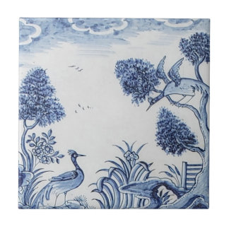 Azulejo Antiquado - Cena Pastoral Azul e Branco-7